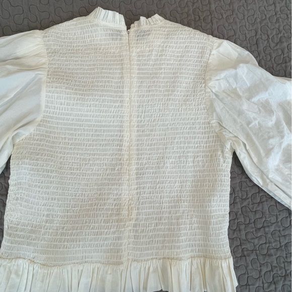 FARM Rio White Ribbed Ruffled Blouse - Picture 5 of 6
